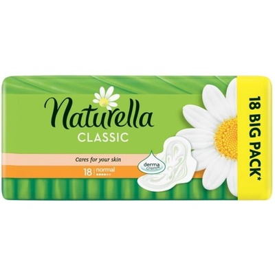 Naturella Дамски превръзки с крилца Naturella Classic - Normal, с лайка, 18 броя