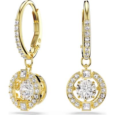 Swarovski Výrazné pozlátené visiace náušnice Una Angelic 5758095