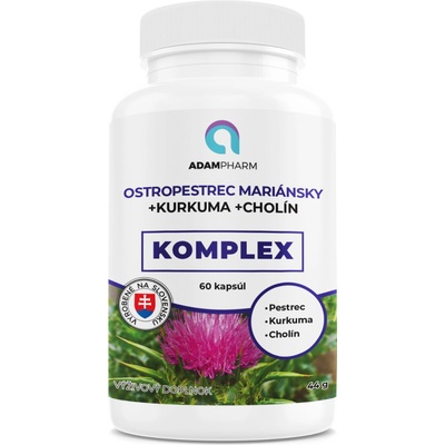 ADAMPharm Ostropestrec mariánsky+Kurkuma+Cholín 60 kapsúl