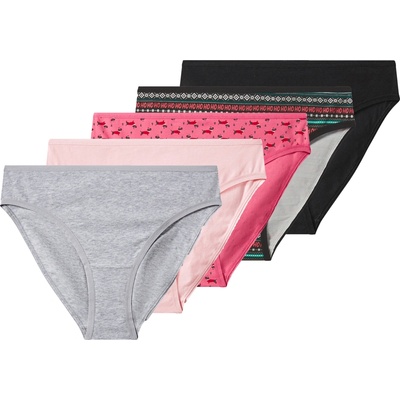 esmara Dámské vánoční kalhotky 5 kusů černá světle růžová šedá – Zboží Dáma