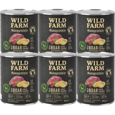 Wild Farm Monoprotein Wild Boar hypoalergénne 6 x 800 g