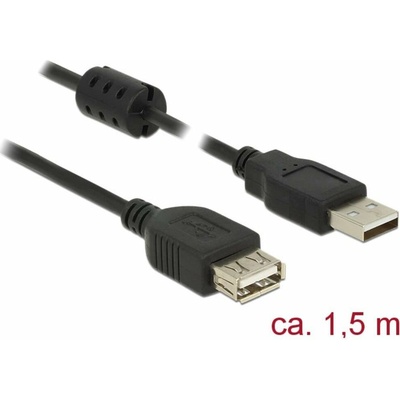 Delock 84884 USB 2.0 USB-A zástrčka USB-A zásuvka 1,5m černý