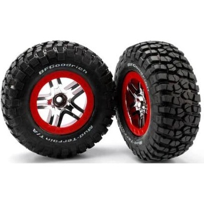 Traxxas колело 2.2/3.0", джанта SCT Split-Spoke сребърно-червена, гума KM2 S1 (2) (2WD предна)