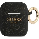 Guess Калъф Guess GUA2SGGEK за AirPods, черен, силиконов с брокат (GUA2SGGEK)