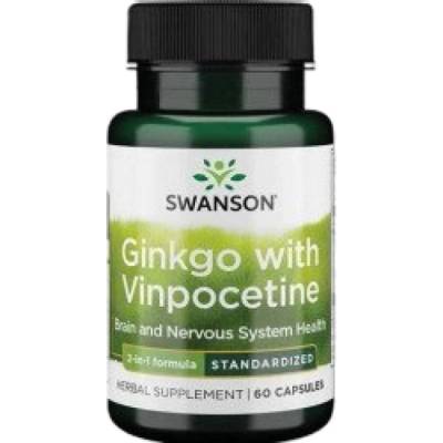Swanson Ginkgo with Vinpocetine (Standardized) 40 mg [60 капсули]