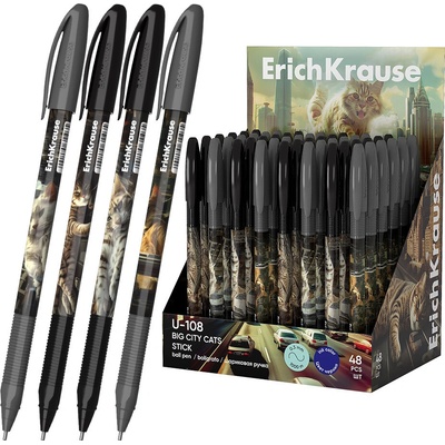 ErichKrause U-108 Big City Stick s víčkem mix designů modrá