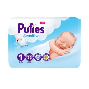 pufies Бебешки памперси Pufies №1 от 2 до 5кг -43бр (р-8410-1)