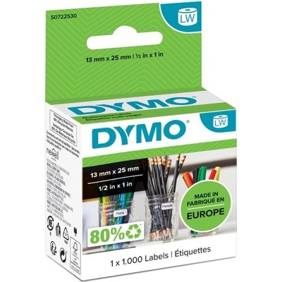 DYMO multifunkčné štítky, biely papier, 25x13mm S0722530