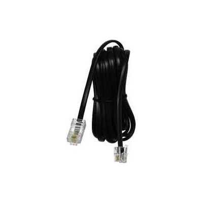 Telefonní kabel 4 žíly, RJ11 samec - RJ45 samec, 3 m, plochý, černý, pro ADSL modem, economy