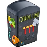 HORECANO HOME-Кош за смет с люлеещ капак 5L с декор "Cooking" (TRN-194-01) (014825)