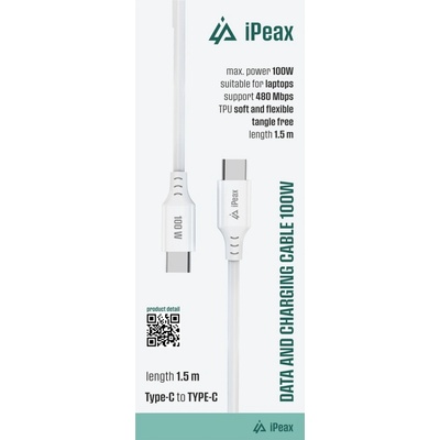 iPEAX 90010109 TPU USB-C / USB-C 5A 1,5m bílý