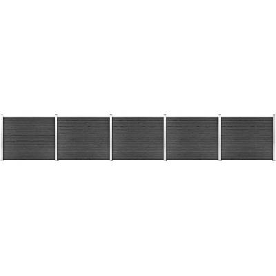 vidaXL Set plotového dílce WPC 872 x 146 cm šedý