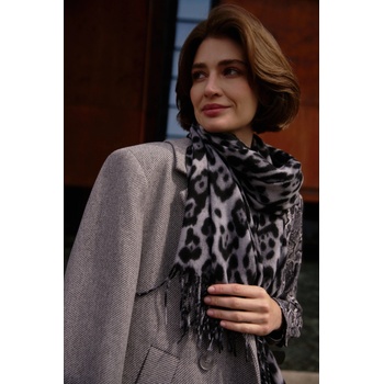 Moodo Шал в леопардов принт сив Moodo Moodo | Siv | ЖЕНИ | ЕДИН РАЗМЕР