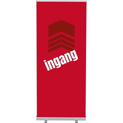 Jansen Display Set Roll-baneru Budget s vytištěným motivem, Vchod, červený, holandsky, 870 x 2080 mm