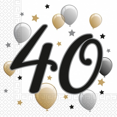 Procos servítky s číslom 40 milestone 33x33cm 20ks
