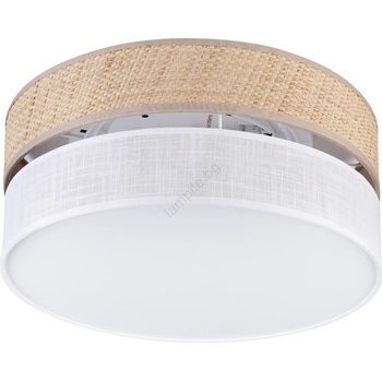 LAMKUR Плафон SIRJA DOUBLE BOHO 2xE14/15W/230V Ø 35 cm бежов/бял (LA59716)