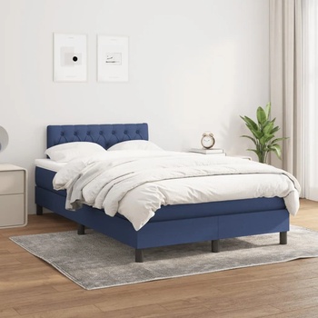 vidaXL Боксспринг легло с матрак, синьо, 120x200 см, плат (3140287)