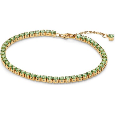 PANDORA pozlacený zelený tenisový náramek 561469C02