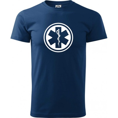 Rescue logo samostatné guľaté tričko polnočné modré