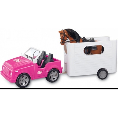 LAMPS Auto pro panenky Barbie s přívěsem a koněm
