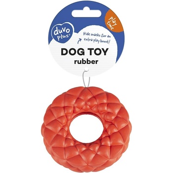 Duvo Plus - Играчка за кучета, гумен ринг с диспленсър за лакомства, 11Х11Х3, 3 см