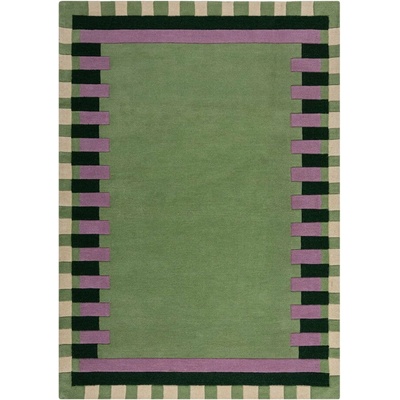 Flair Rugs Kai Wool Border Zeleno-fialový