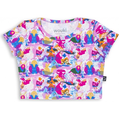 Wouki Dívčí crop top Omoshiroi - Pink