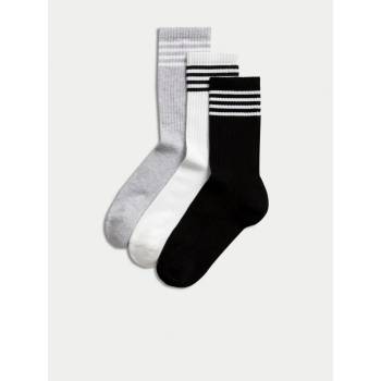 Marks & Spencer Balení 3 párů kotníkových ponožek ze směsi bavlny černá