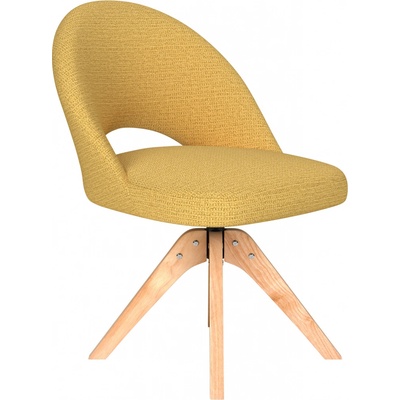 White Label Living Mick dřevěné nohy čtyřnožka žlutý látkový potah