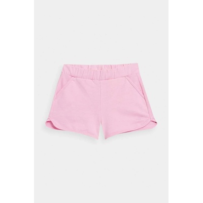 4F Детски памучен къс панталон 4f в розово с изчистен дизайн (4fjss23tshof099)
