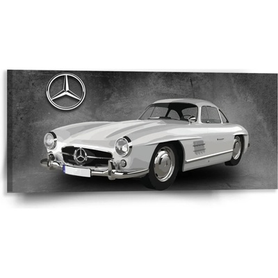 Sablio Obraz Mercedes-Benz 300 SL Sivé pozadie - 110x50 cm
