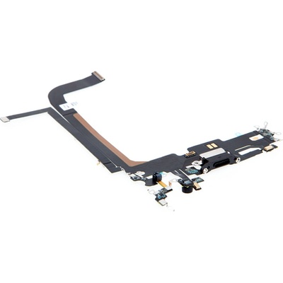 AppleMix Napájací a dátový konektor s flex káblom + mikrofóny pre Apple iPhone 13 Pro Max - čierny - kvalita A+