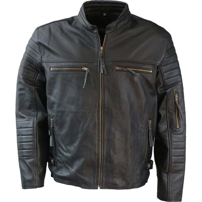 Genuine bunda pánská kožená 001 moto biker černá – Zbozi.Blesk.cz