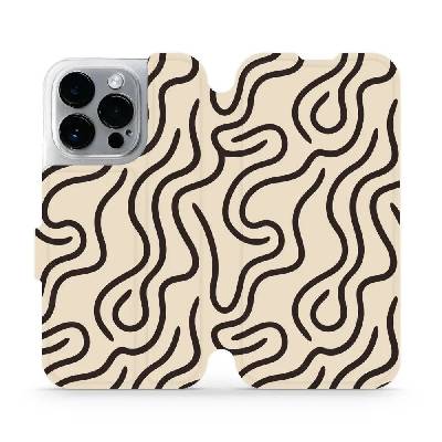 Flipové pouzdro Mobiwear - Apple iPhone 14 Pro - VA60S Linky (Knížkové flip pouzdro, obal, kryt na mobil Apple iPhone 14 Pro - VA60S Linky, materiál Umělá kůže + TPU - ochrana 360°, stojánek, silikono