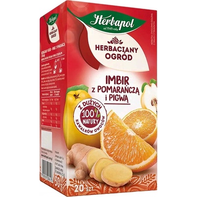 Herbapol Чай Джинджифил, Портокал и Дюля, 20 филтърни пакетчета (006581 (zx6254201) hp)