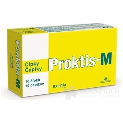 Proktis-M rektálne čapíky na hojenie rán s obsahom kyseliny hyalurónovej 1 x 10 ks