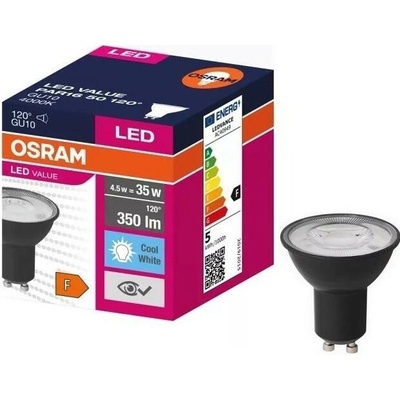 Ledvance LED Žiarovka VALUE PAR16 GU10/4,5W/230V 4000K 120° čierna P225230