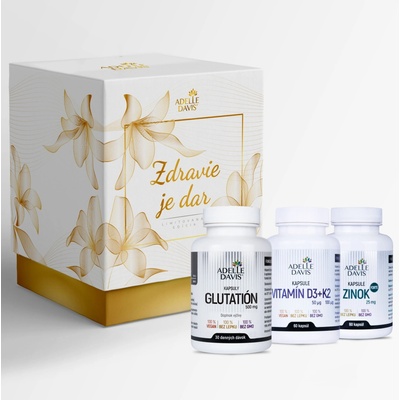 Adelle Davis Imunita+ Adelle Davis Vitamín D3+K2 60 kapsúl + Adelle Davis glutatión 60 kapsúl + Adelle Davis Zinok Forte 25 mg 60 kapsúl