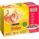 Kapsičky pre mačky Friskies s kuraťom hovädzím jahňacím kačicou v šťave 12 x 85 g
