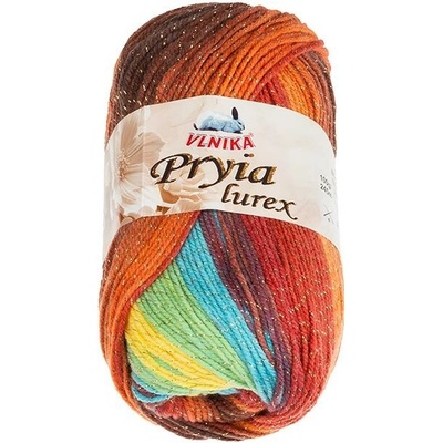 BELLATEX Priadza Pryia lurex 100 g - 323 červená, žltá, modrá, zelená