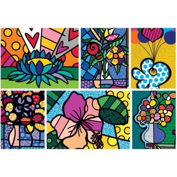 Image 1 of Bluebird Puzzle - Puzzle Britto - Collage: Flowers II - 2 000 piese