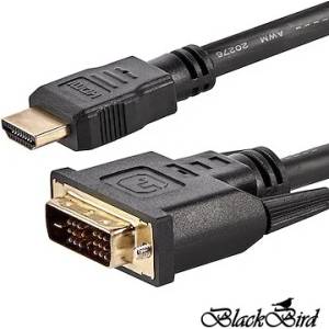 BlackBird Кабел hdmi мъжки към dvi 24+1 мъжки двупосочен, 1 м bh1302 (bh1302)