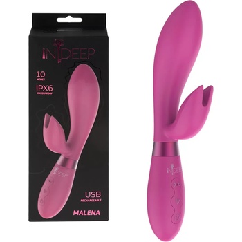 Вибратор за G-точка, мощна двойна вибрация, 21, 5см. - Indeep Malena (7701-06INDEEP)