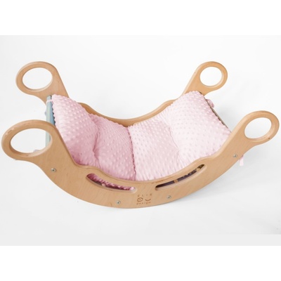 Montessori ELIS DESIGN Poťah na hojdačku 5v1 - minky ružová