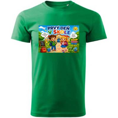 Maverprint detské tričko Prvý deň v škole Zelená