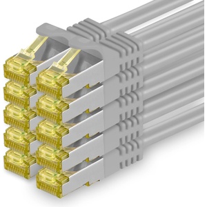 1aTTack. de Cat. 7 network cable 3.0 m gray pack of 10 Cat7 Ethernet cable network LAN cable raw cable 10 Gb s SFTP PIMF LSZH set patch cable with Rj 45 plug Cat. 6a - 4251073617039