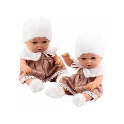 LEAN Toys Baby Doll Beige Dress Hat Collar Socks