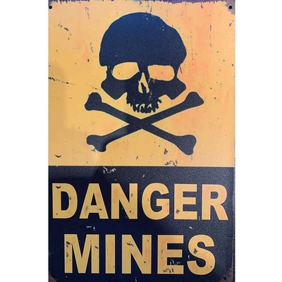 Ceduľa Danger Mines