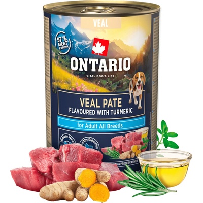 Ontario Adult teľacie paté s príchuťou kurkumy 400 g