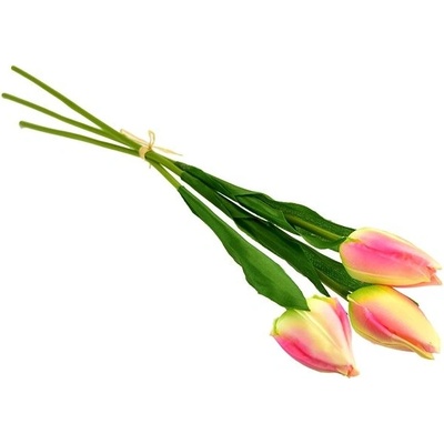 DOMMIO Zväzok 3 ks tulipánov, ružové, 50 cm